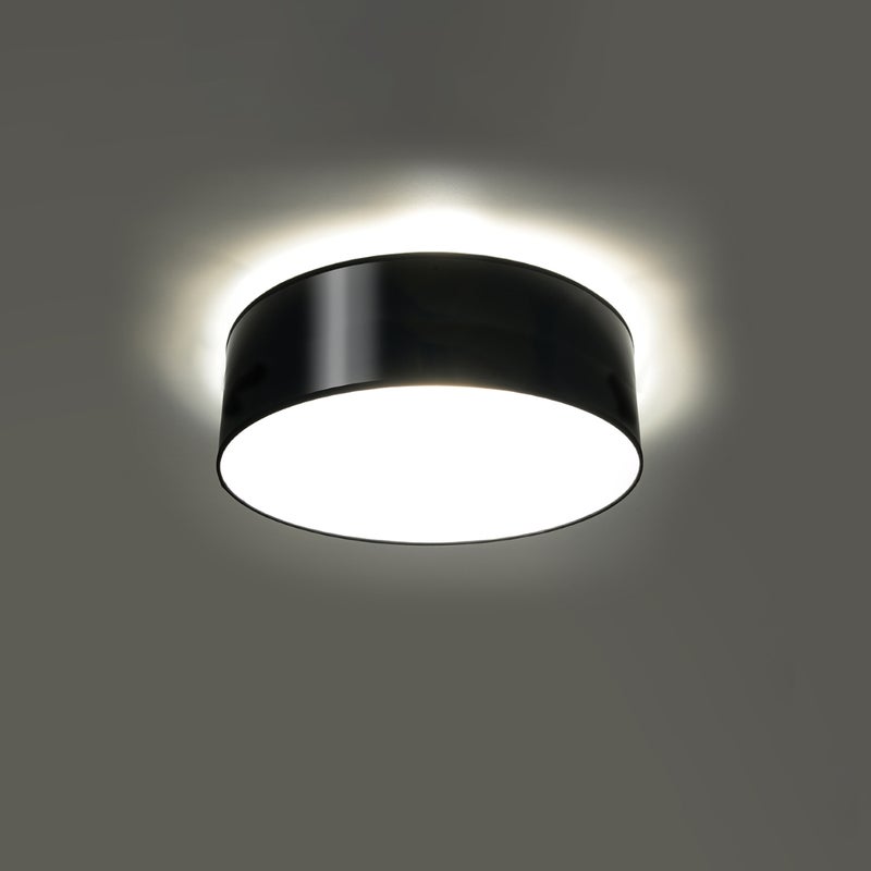 Plafon CERCLE 25 czarny LED 3000K - 25x25x11cm Sollux