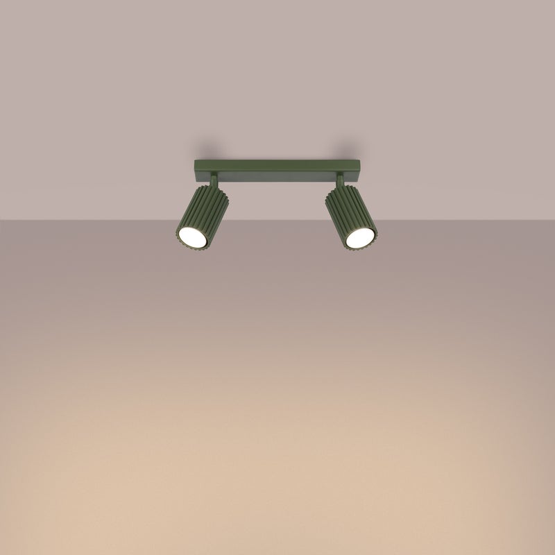 Plafon GLOOW 2 zielony oliwkowy LED 3000K - 30x6.5x16.5cm Sollux