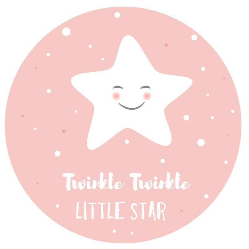 Dywan winylowy dla dzieci Litle star pink [średnica] 180 cm - PVC antypoślizgowa, winylowa do pokoju dziecięcego, trudnopalna i zmywalna.