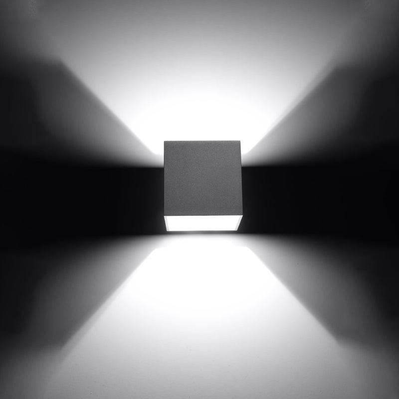 Kinkiet QUADX 1 szary LED 3000K - 10x12x10cm Sollux