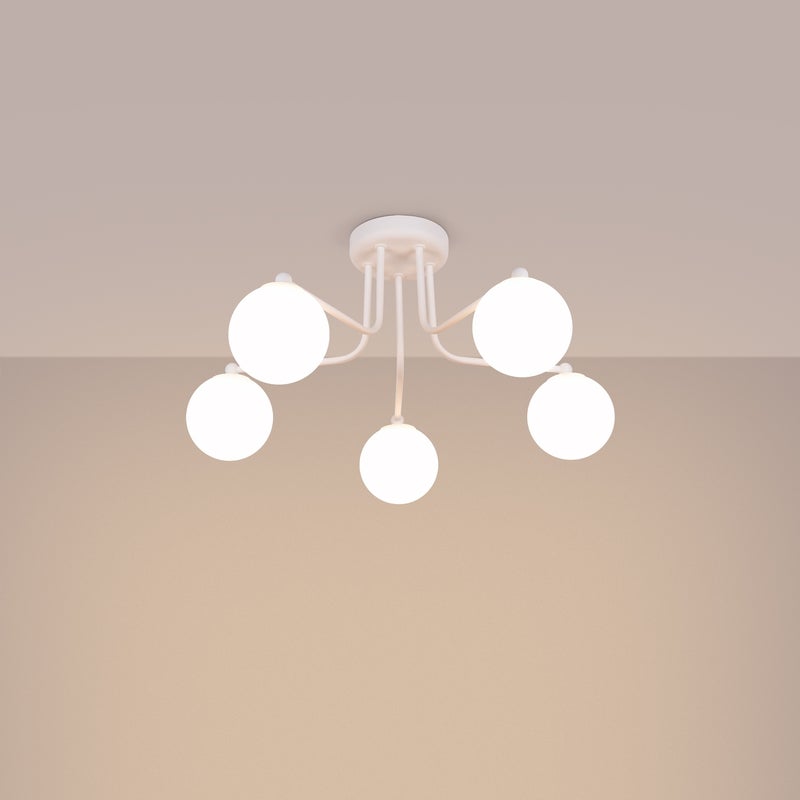 Żyrandol BEALY 5 biały LED 3000K - 58x64x29cm Sollux