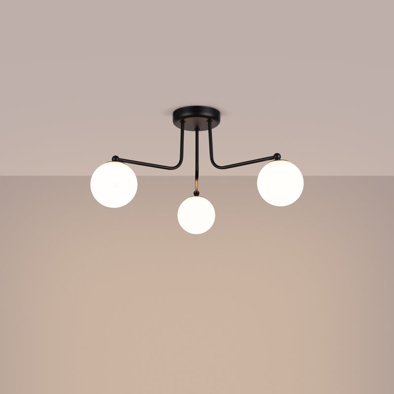 Żyrandol BEALY 3 czarny LED 3000K - 62x62x29cm Sollux