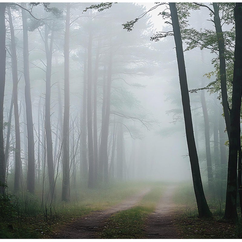 Fototapeta Las we Mgle Natura Drzewa 400x280 cm Tapeta Do Sypialni Salonu Kuchni Na Flizelinie