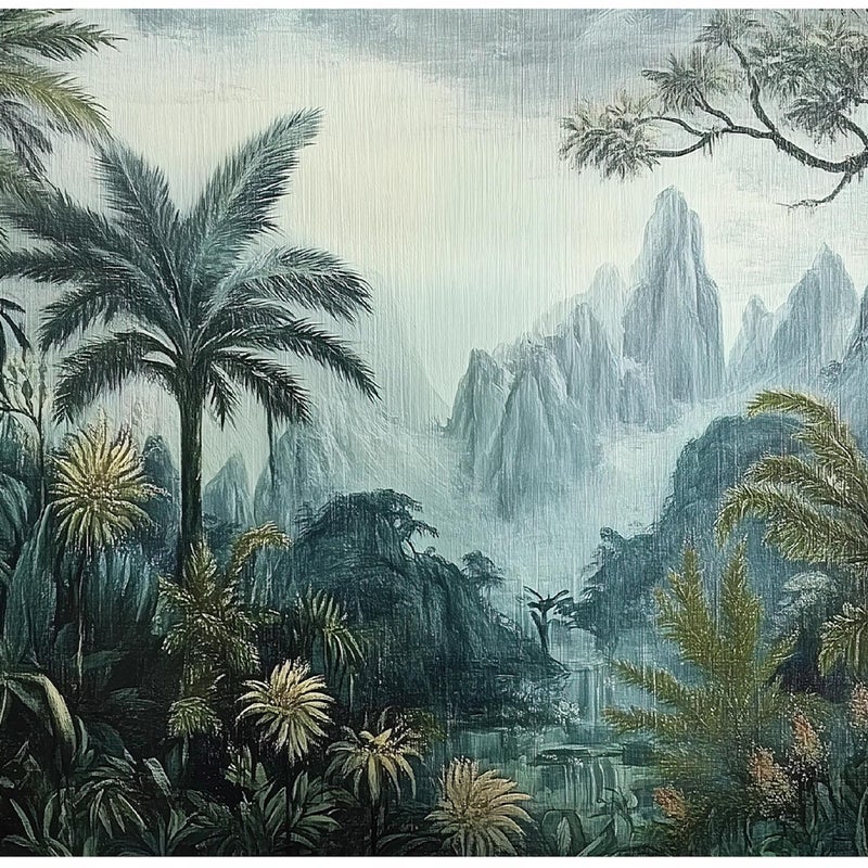 Fototapeta Dżungla 3D Palmy Krajobraz 350x250 cm Tapeta Do Sypialni Salonu Kuchni Na Flizelinie