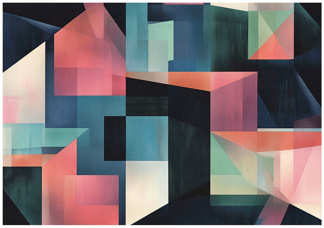 Fototapeta Dla Młodzieży Geometria Kolorowa 3D 300x210 cm Tapeta Do Pokoju Nastolatka Na Flizelinie