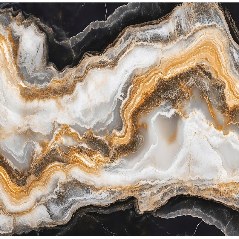 Fototapeta Marmur Złoto Czarny Kamień Abstrakcja 300x210 cm Tapeta Do Sypialni Salonu Kuchni Na Flizelinie
