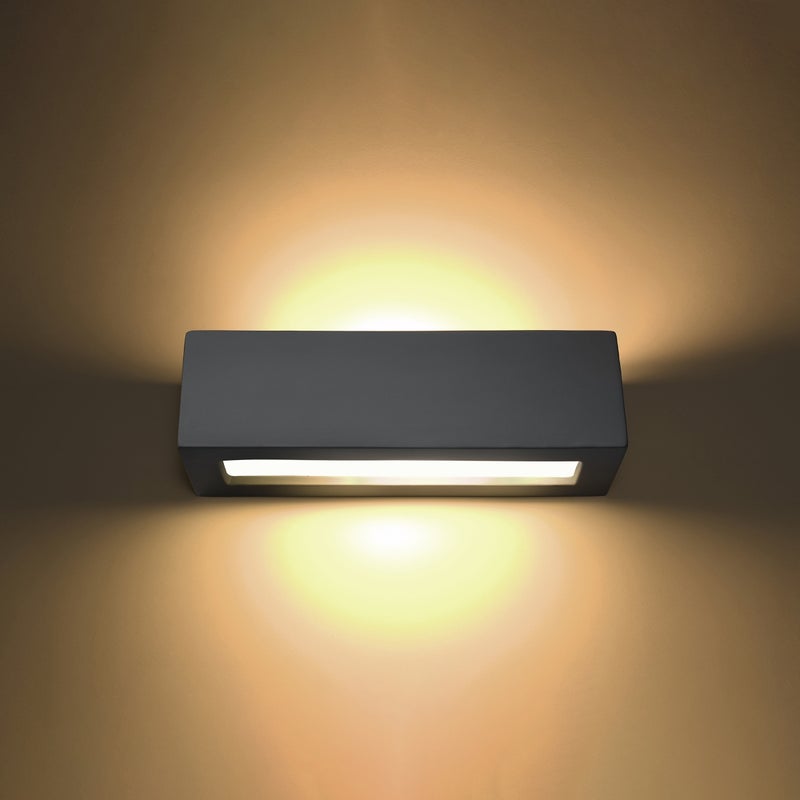 Kinkiet ceramiczny SOLARA szary LED 3000K - 32.5x9.5x9.5cm Sollux