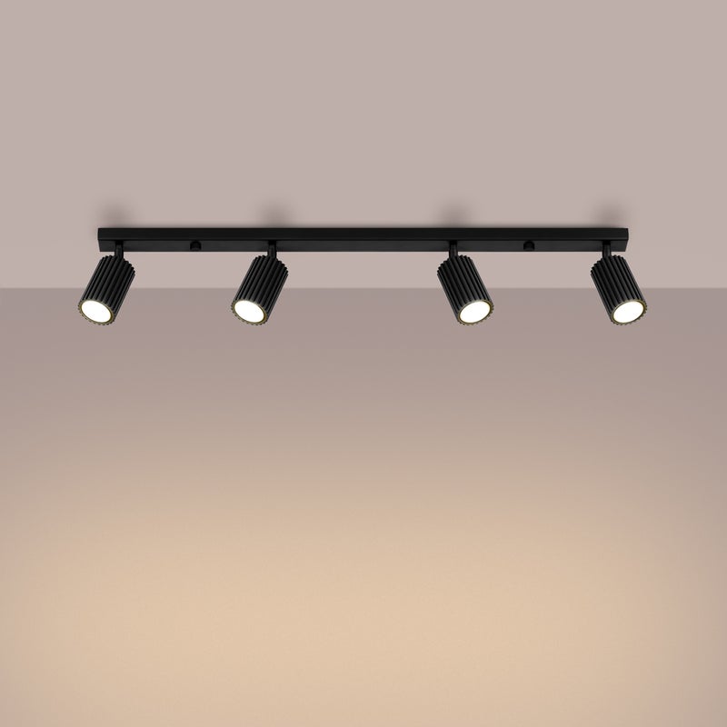 Plafon GLOOW 4L czarny LED 3000K - 81x6.5x16.5cm Sollux