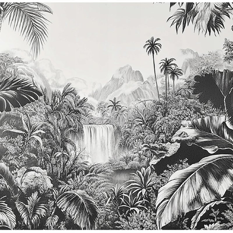 Fototapeta Dżungla Czarno Biała 3D Natura 400x280 cm Tapeta Do Sypialni Salonu Kuchni Na Flizelinie