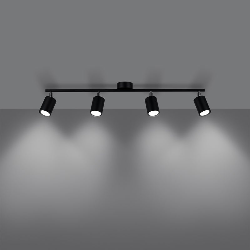 Plafon TORIM 4L czarny LED 3000K - 100x24x20cm Sollux