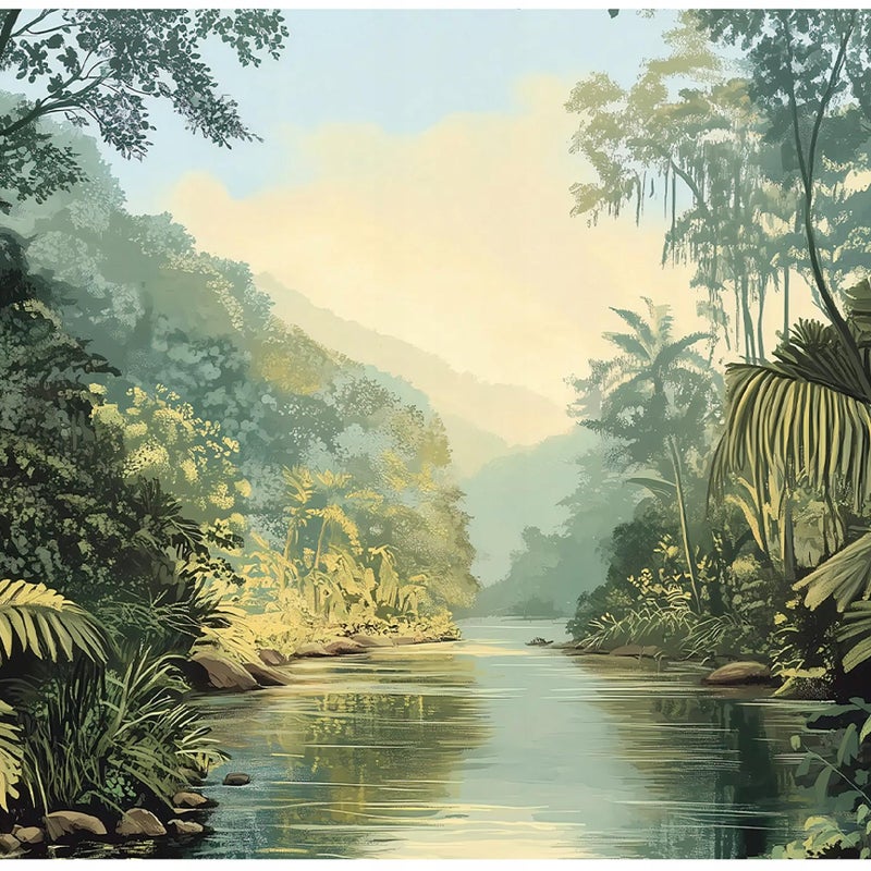 Fototapeta Dżungla 3D Krajobraz Natura 300x210 cm Tapeta Do Sypialni Salonu Kuchni Na Flizelinie