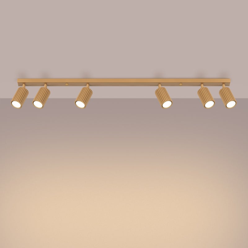Plafon GLOOW 6L złoty LED 3000K - 117x6.5x16.5cm Sollux