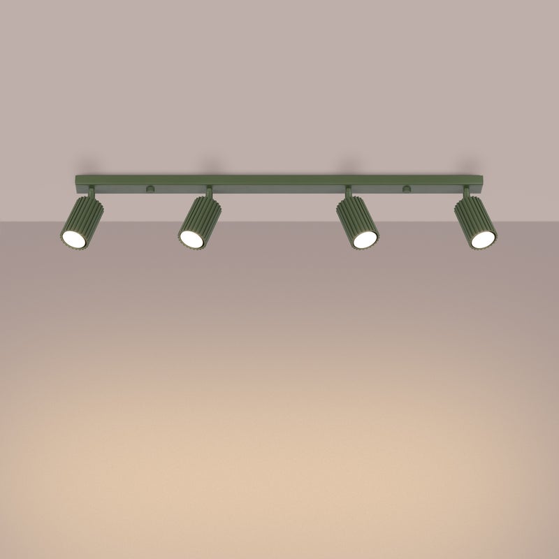 Plafon GLOOW 4L zielony oliwkowy LED 3000K - 81x6.5x16.5cm Sollux