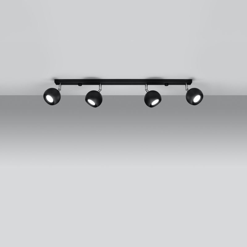 Plafon RAYIS 4L czarny LED 3000K - 80x10x16cm Sollux