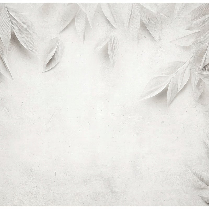 Fototapeta Liście Abstrakcja Beton Szary 350x250 cm Tapeta Do Sypialni Salonu Kuchni Na Flizelinie