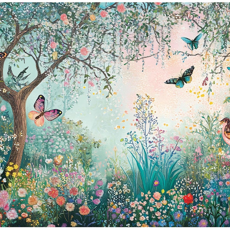 Fototapeta Dla Dzieci Dziewczynki Magiczny Las Ptaki 350x250 cm Tapeta Do Pokoju Dziecięcego Na Flizelinie