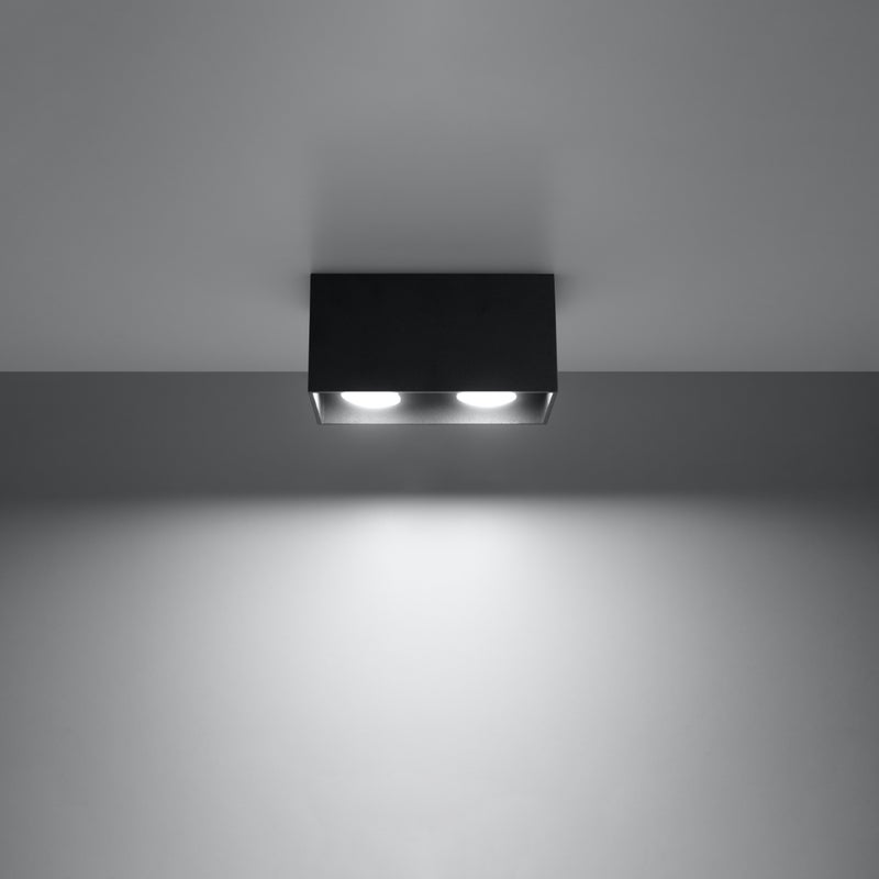 Plafon QUADX MAXI czarny LED 3000K - 20x10x10cm Sollux