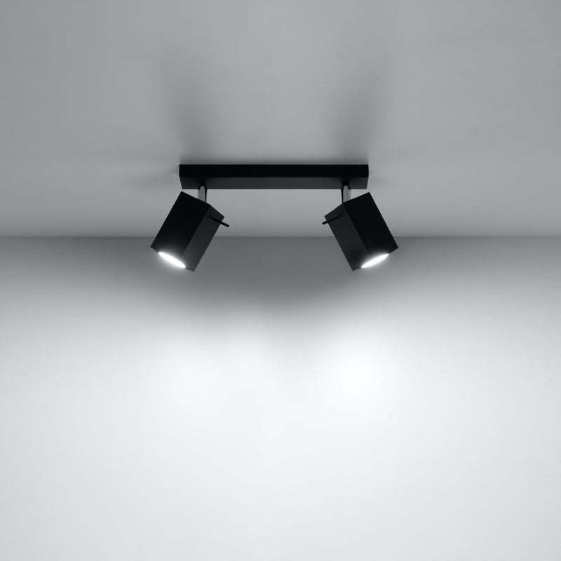 Plafon BRIOW 2 czarny LED 3000K - 30x6x16cm Sollux