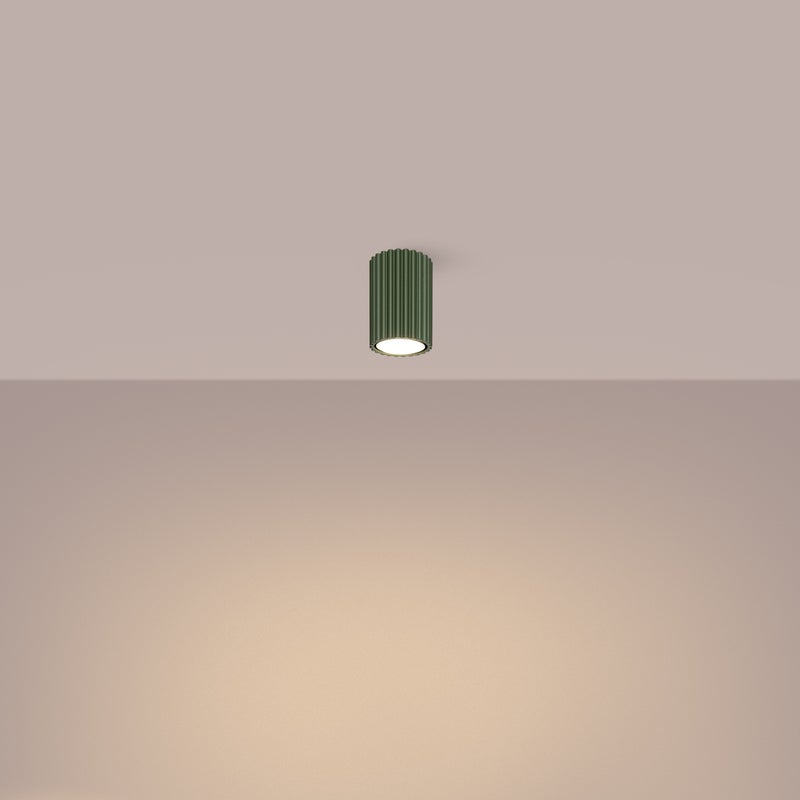 Plafon GLOOW 10 zielony oliwkowy LED 3000K - 6.5x6.5x10cm Sollux