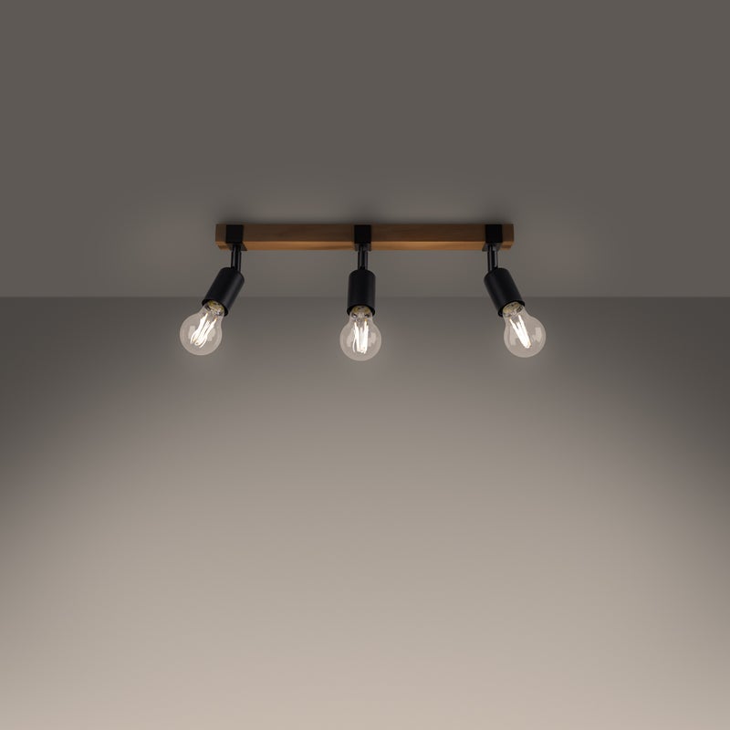 Plafon SHAD 3 czarny LED 3000K - 53x15x14cm Sollux