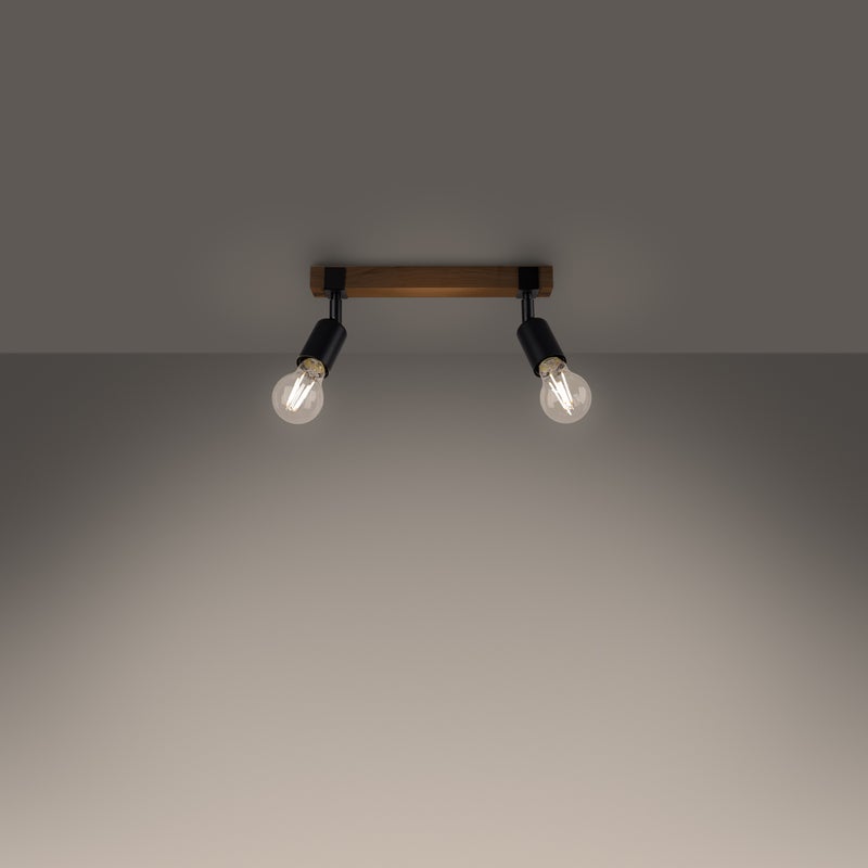 Plafon SHAD 2 czarny LED 3000K - 38x15x14cm Sollux