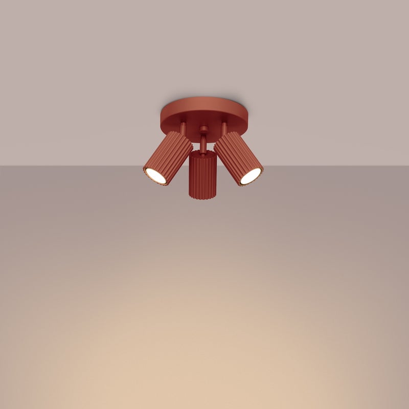 Plafon GLOOW 3P ochra czerwona LED 3000K - 19.5x19.5x18cm Sollux