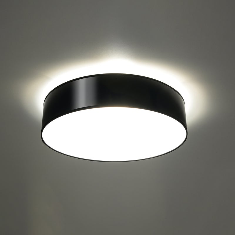 Plafon CERCLE 55 czarny LED 3000K - 55x55x11cm Sollux