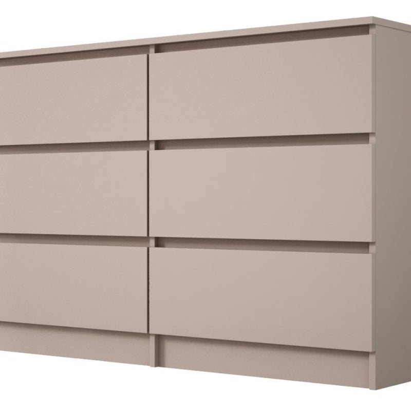 Komoda, 6 szuflad, toffi, 120 x 39 x 79 cm
