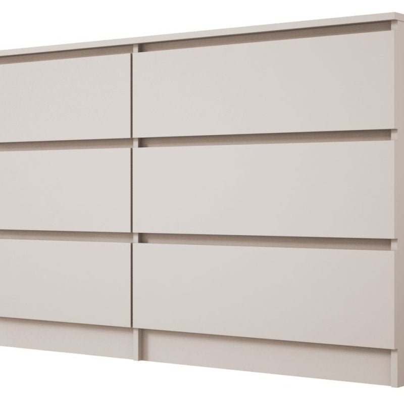 Komoda, 6 szuflad, kaszmir, 139 x 39 x 79 cm