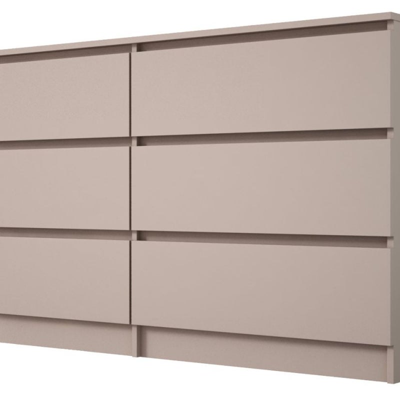 Komoda, 6 szuflad, toffi, 139 x 39 x 79 cm