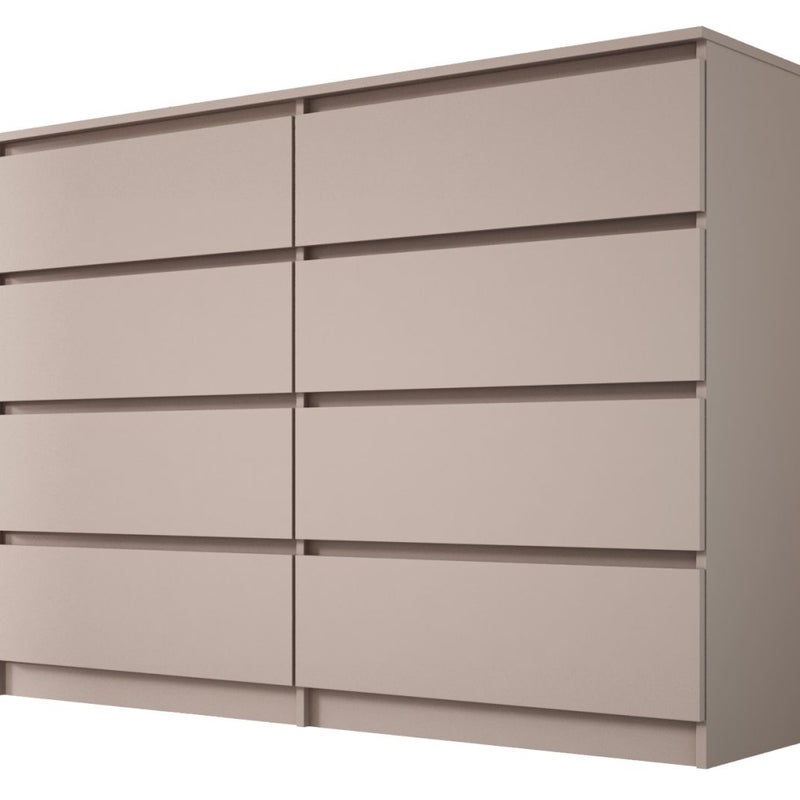 Komoda, 8 szuflad, toffi, 139 x 39 x 101 cm