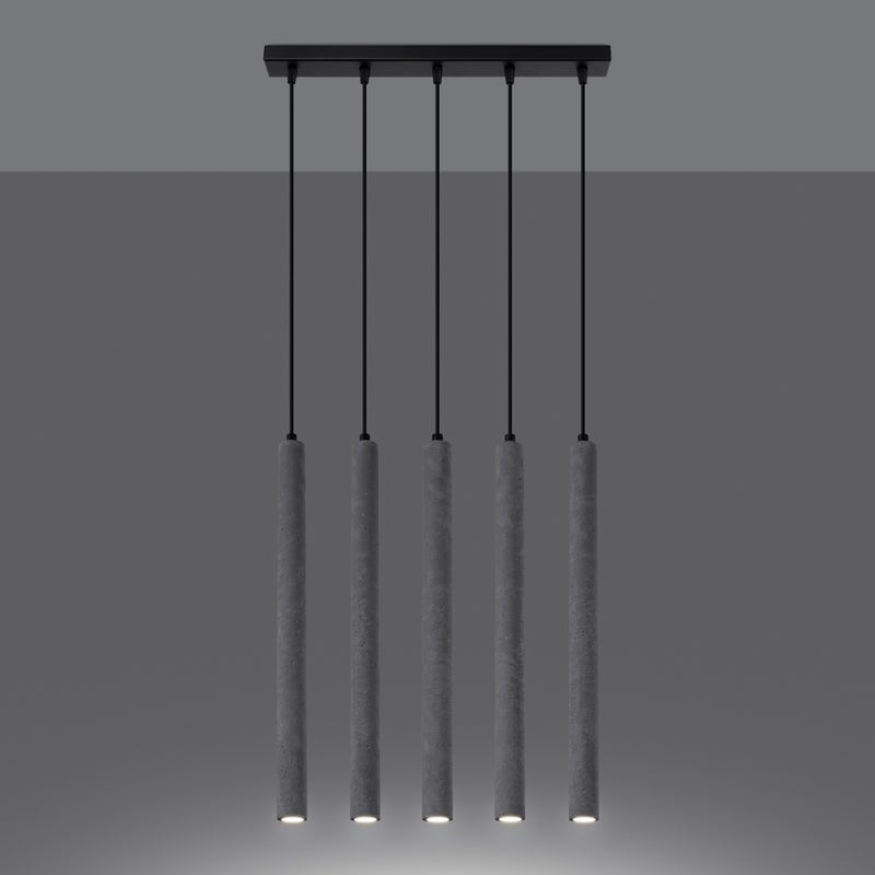 Lampa wisząca BRILL 5L beton LED 3000K - 45x5x110cm Sollux