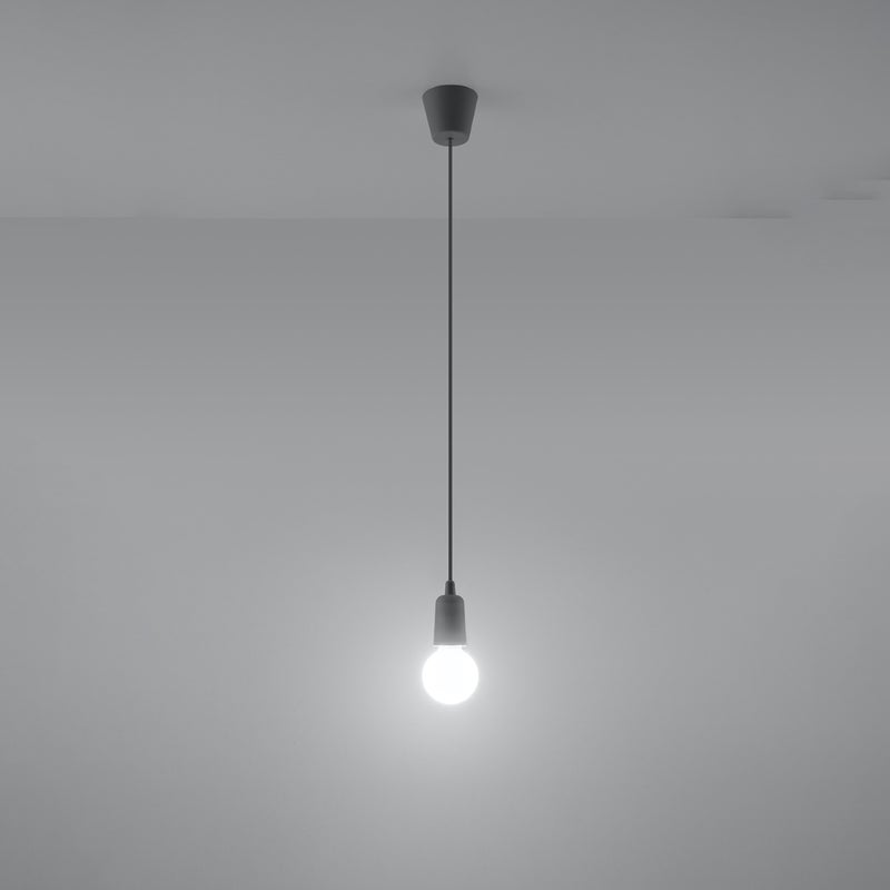 Lampa wisząca ASTIS 1 szara LED 3000K - 9x9x90cm Sollux