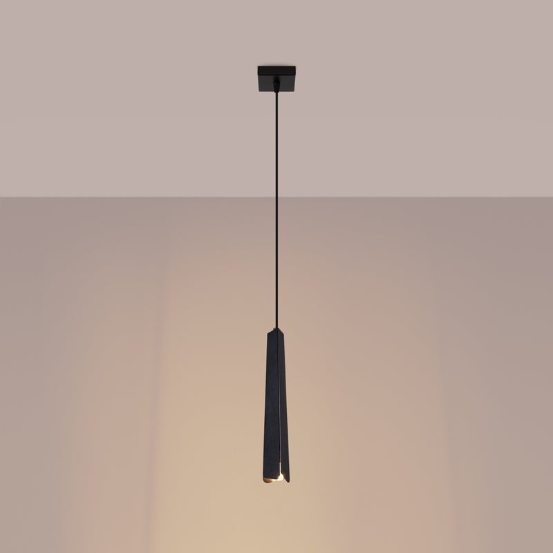 Lampa wisząca ASTEL 1 czarna LED 3000K - 8x8x120cm Sollux