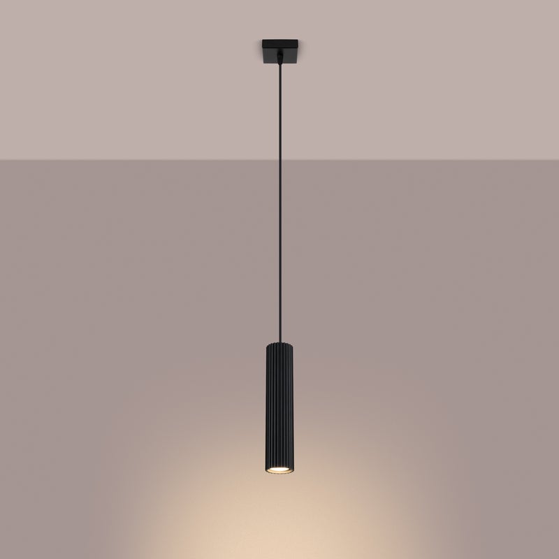 Lampa wisząca GLOOW 1 czarny LED 3000K - 8x8x118cm Sollux