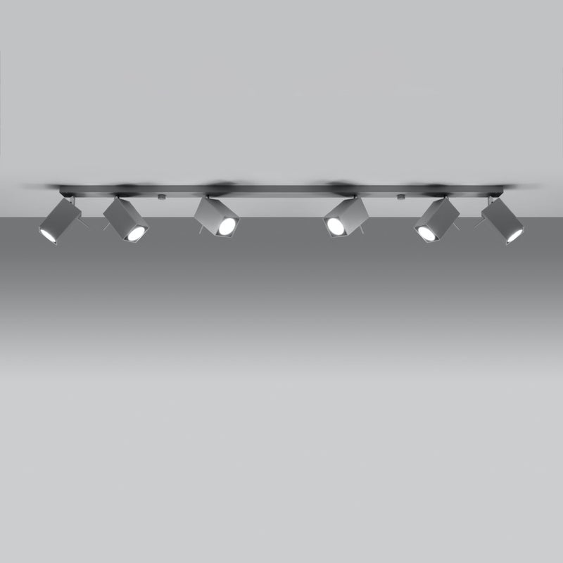 Plafon BRIOW 6L szary LED 3000K - 118x6x16cm Sollux