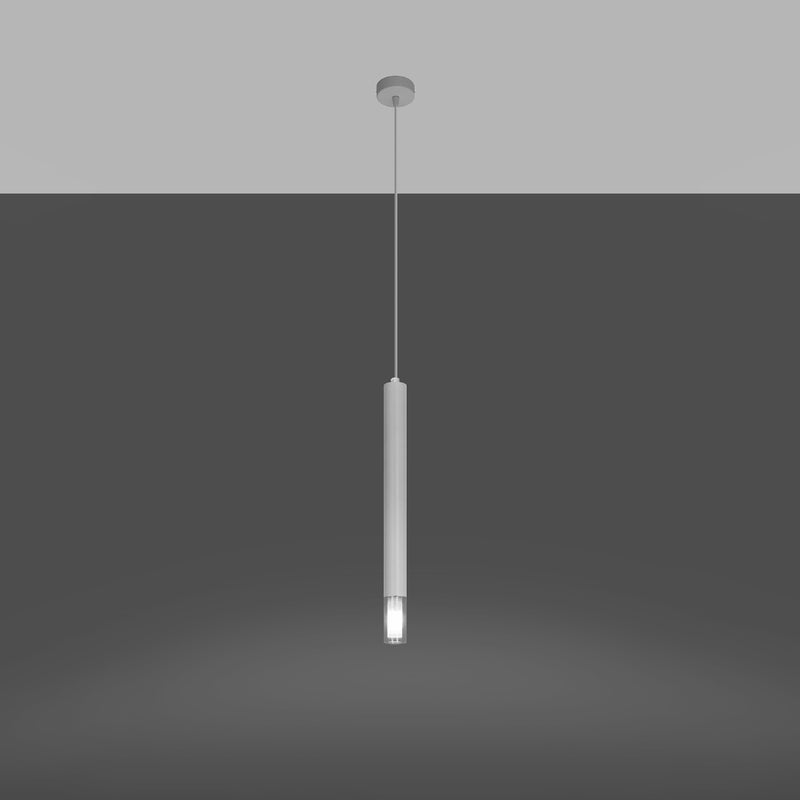 Lampa wisząca ECLIM 1 biała LED 3000K - 8x8x120cm Sollux
