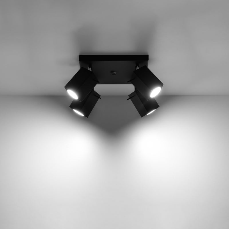 Plafon BRIOW 4 czarny LED 3000K - 25x25x16cm Sollux