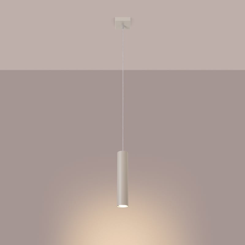 Lampa wisząca TORIS 1 beżowa LED 3000K - 8x8x118cm Sollux