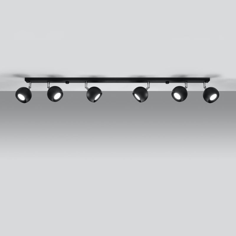 Plafon RAYIS 6L czarny LED 3000K - 118x10x16cm Sollux