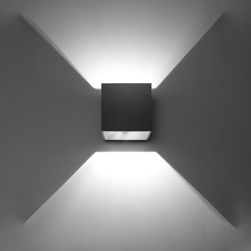 Kinkiet QUADX 1 czarny LED 3000K - 10x12x10cm Sollux