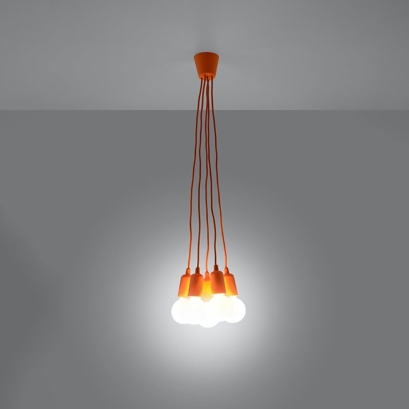Lampa wisząca ASTIS 5 pomarańczowy LED 3000K - 25x25x90cm Sollux