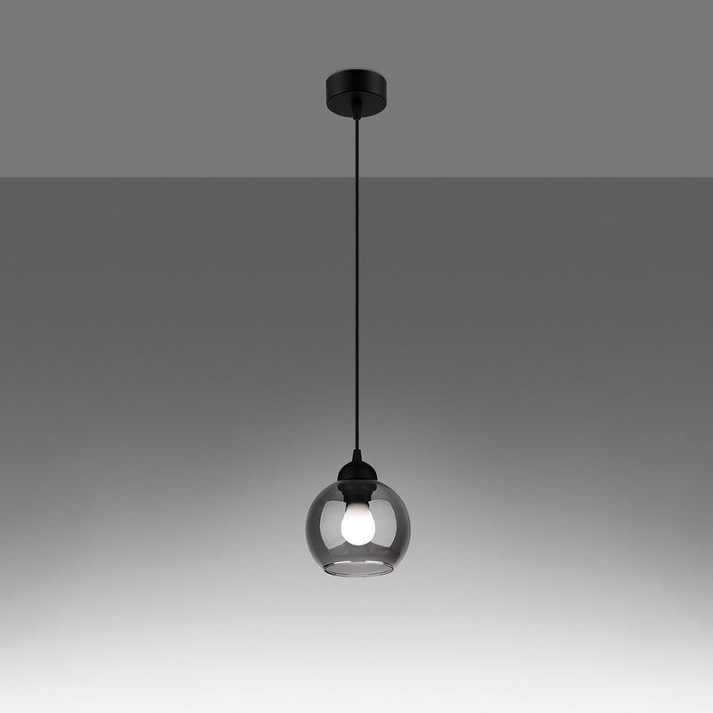 Lampa wisząca ZELARO 1 czarna LED 3000K - 15x15x130cm Sollux