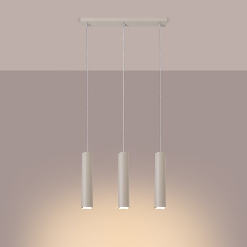 Lampa wisząca TORIS 3L beżowa LED 3000K - 45x6x98cm Sollux