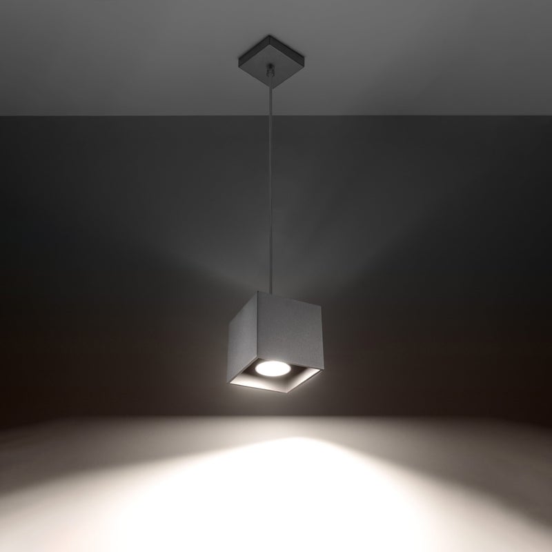 Lampa wisząca QUADX 1 szary LED 3000K - 10x10x110cm Sollux