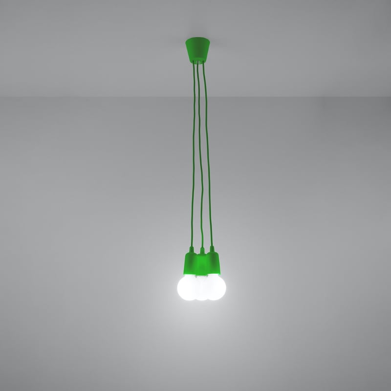 Lampa wisząca ASTIS 3 zielony LED 3000K - 15x15x90cm Sollux