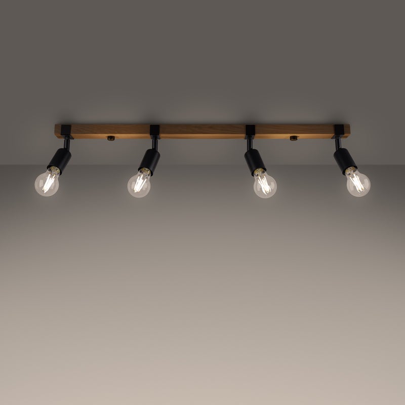 Plafon SHAD 4 czarny LED 3000K - 89x15x14cm Sollux