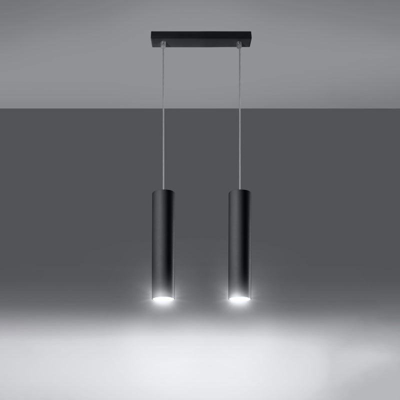 Lampa wisząca TORIS 2 czarny LED 3000K - 30x6x90cm Sollux
