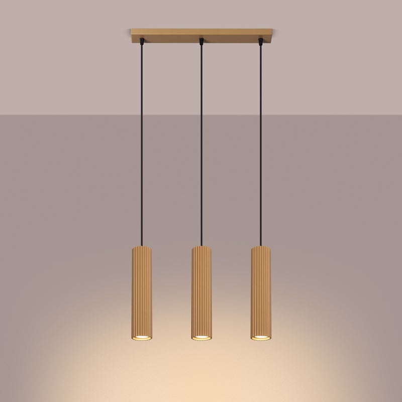 Lampa wisząca GLOOW 3L złoty LED 3000K - 45x6.5x98cm Sollux