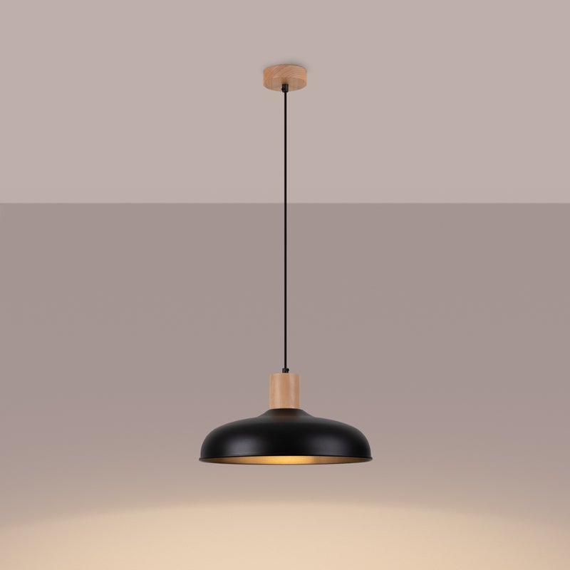 Lampa wisząca VELTURE czarna LED 3000K - 38x38x120cm Sollux